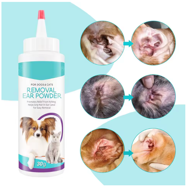 Dog Ear Cleaner Powder – 30g Gentle Formula for Odor, Wax & Infection Relief