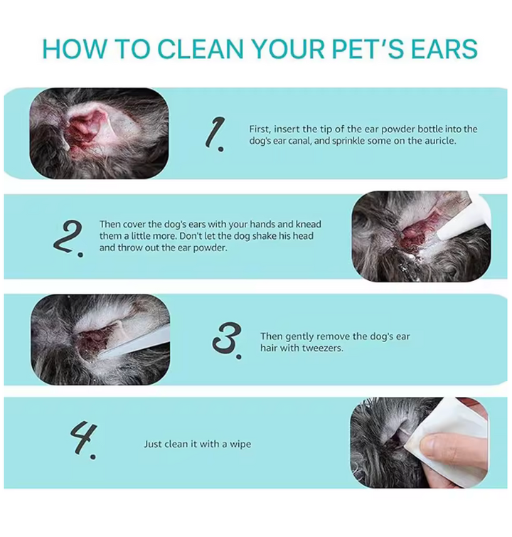 Dog Ear Cleaner Powder – 30g Gentle Formula for Odor, Wax & Infection Relief